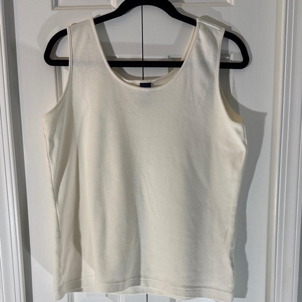 Lands' End Classic Ivory Tank Top size M 100% cotton